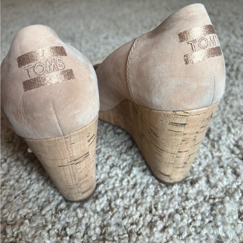 Toms Tan Heels Peep Toe Classic - Picture 2 of 3